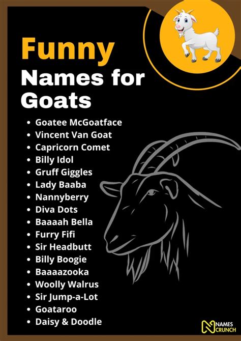 funny goat names puns|clever goat names.